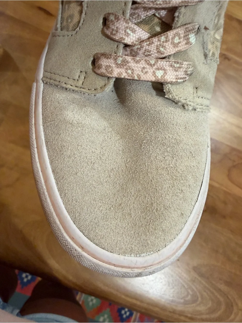 Airwalk Kids Sneakers Beige Suede & Leopard Accent Youth Size 3